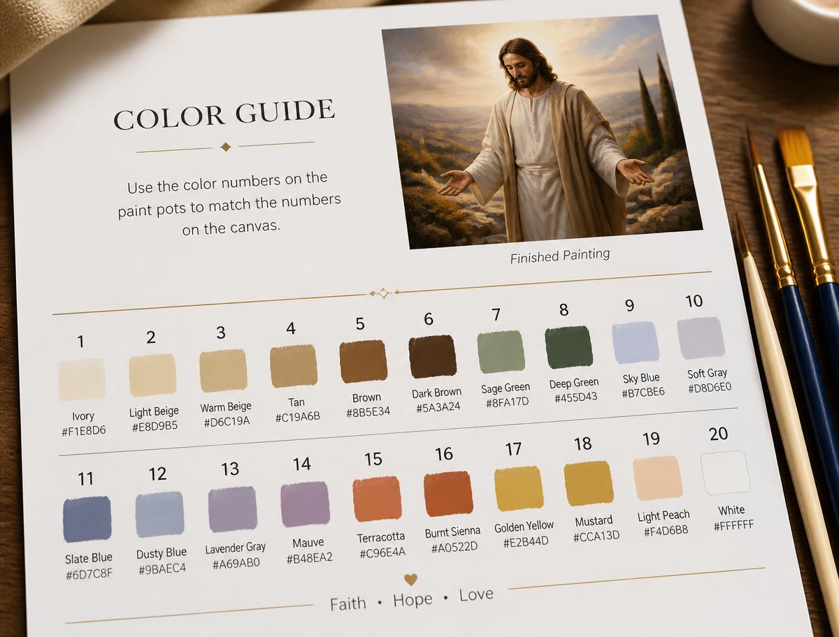 Guía de colores con códigos de referencia de un diseño de la colección