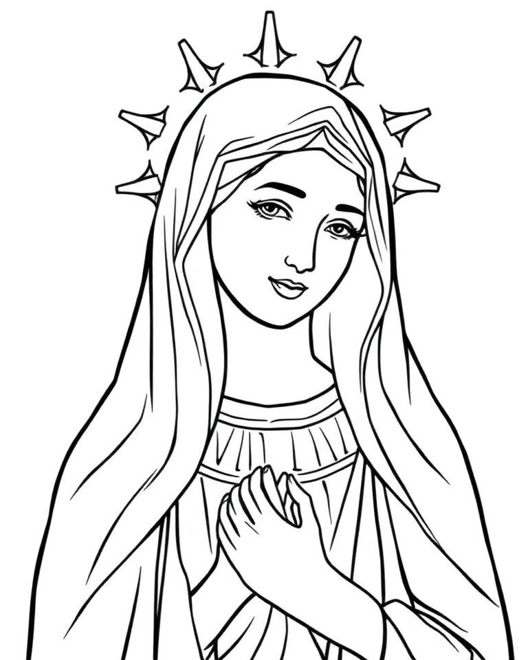 Diseño de la Virgen María para pintar